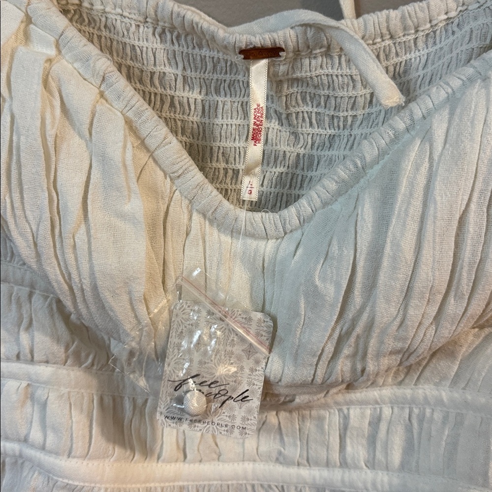 Free People Cream Long Sleeve Blouse - Picture 2 of 7